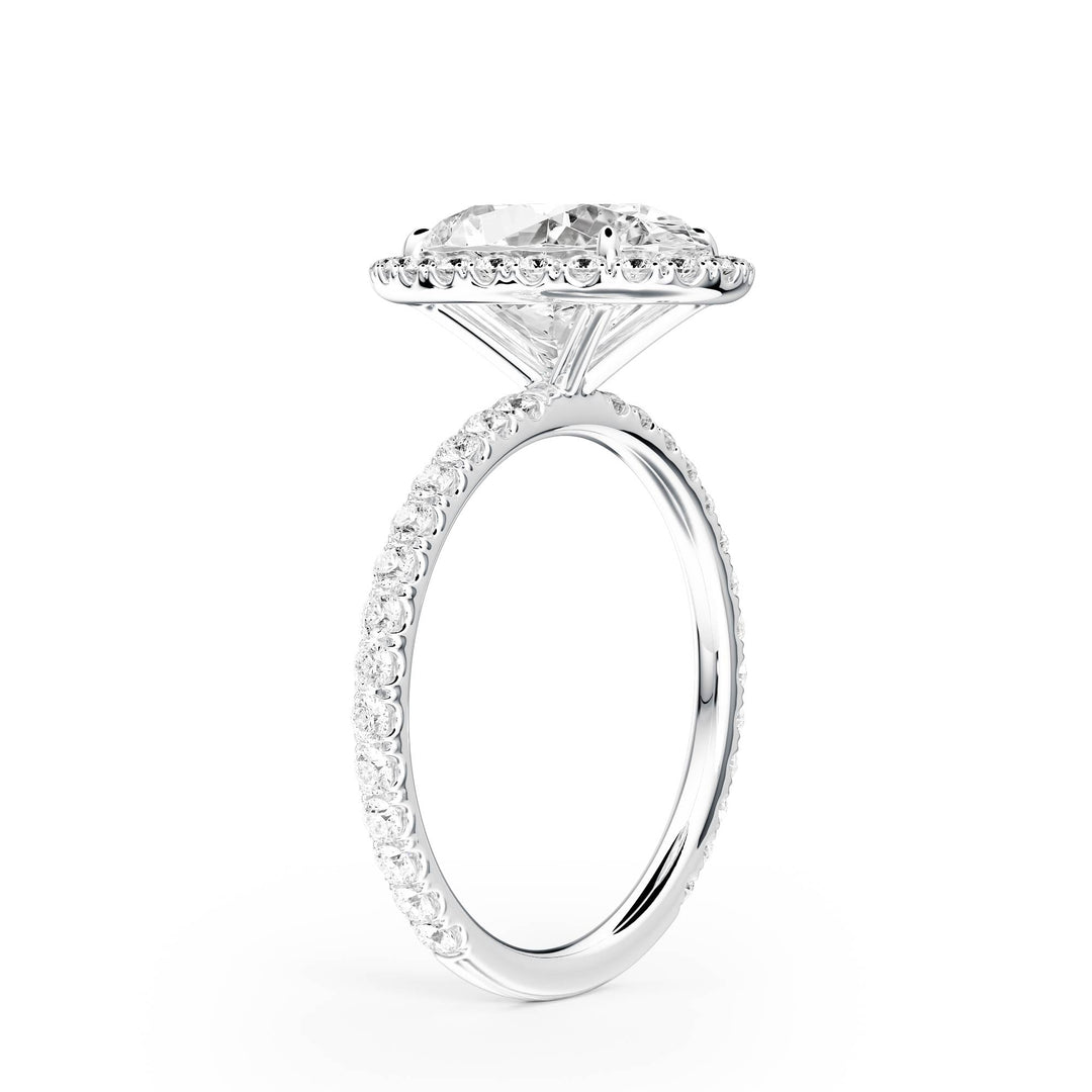Classic Halo Oval Pavé Diamond Engagement Ring - R1268 in Ring by 18 KARATS INC.