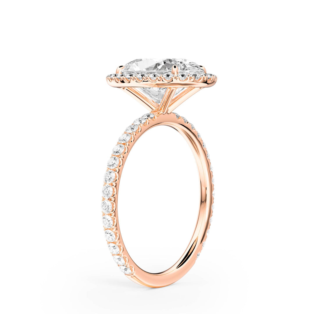 Classic Halo Oval Pavé Diamond Engagement Ring - R1268 in Ring by 18 KARATS INC.