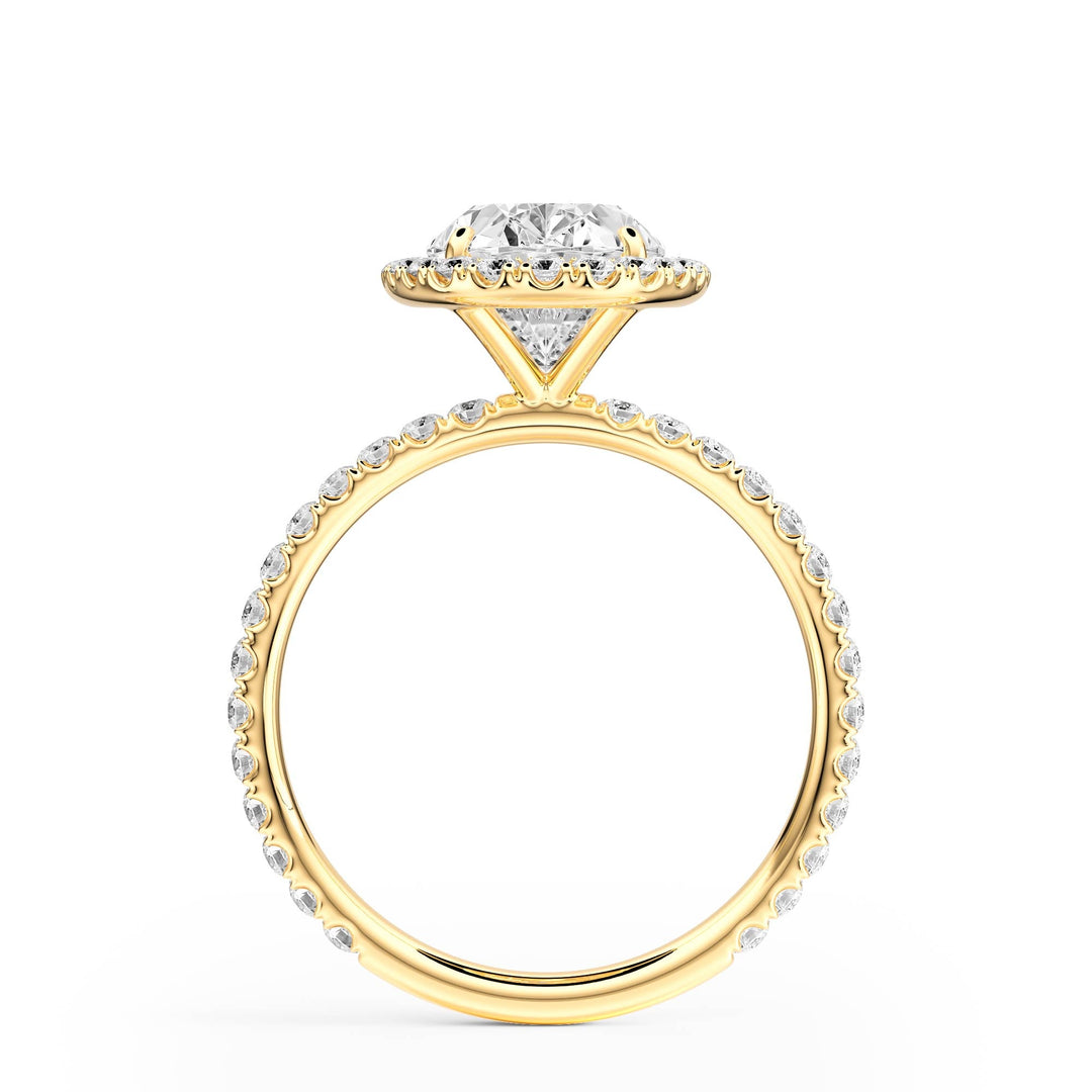 Classic Halo Oval Pavé Diamond Engagement Ring - R1268 in Ring by 18 KARATS INC.