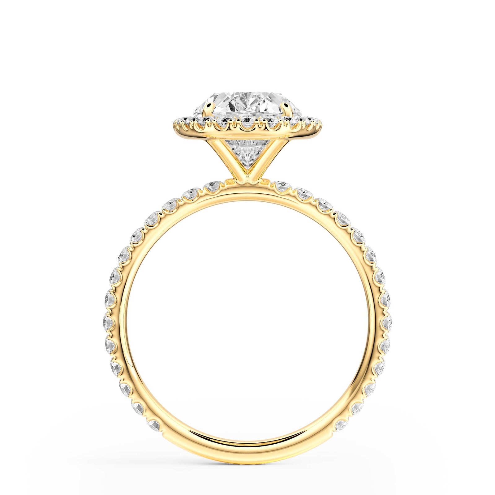Classic Halo Oval Pavé Diamond Engagement Ring - R1268 in Ring by 18 KARATS INC.