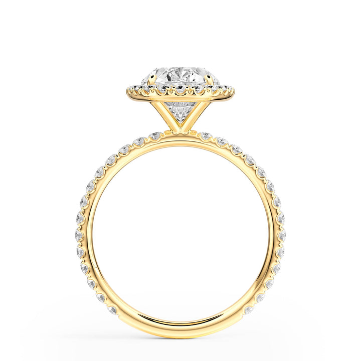 Classic Halo Oval Pavé Diamond Engagement Ring - R1268 in Ring by 18 KARATS INC.