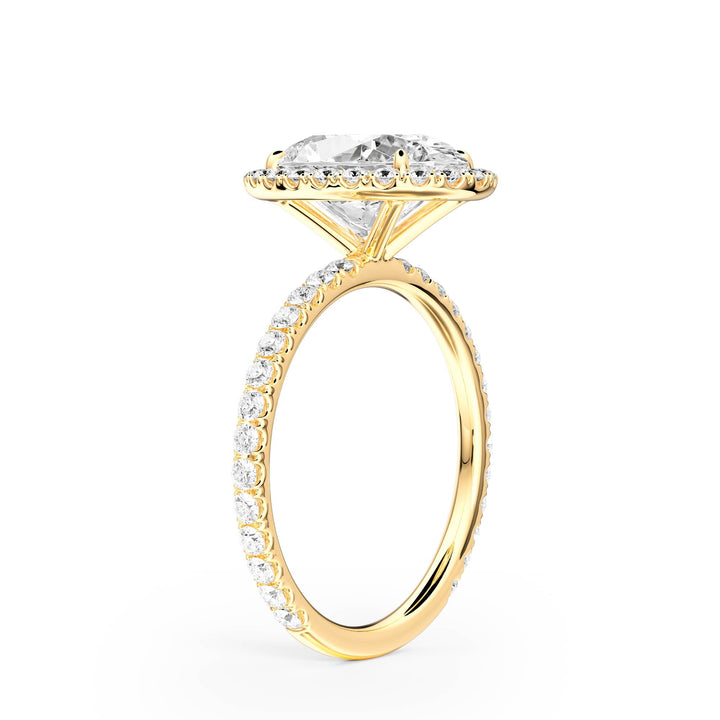 Classic Halo Oval Pavé Diamond Engagement Ring - R1268 in Ring by 18 KARATS INC.