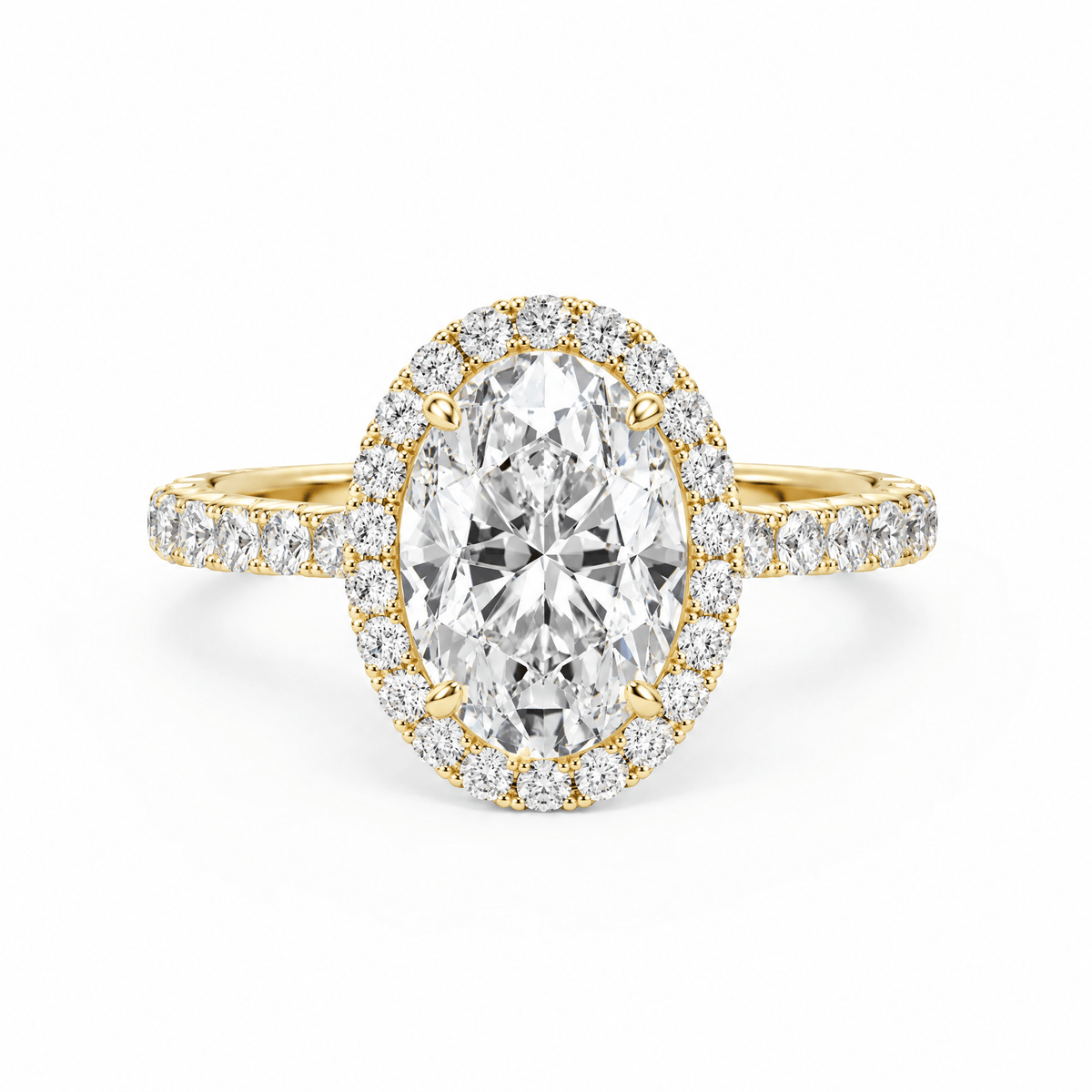 Classic Halo Oval Pavé Engagement Ring in Ring by 18 KARATS INC.