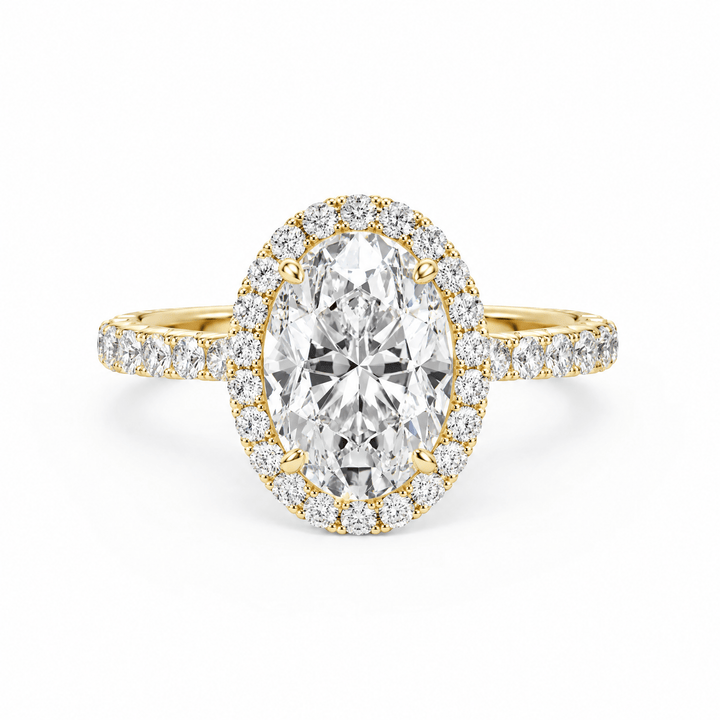 Classic Halo Oval Pavé Engagement Ring in Ring by 18 KARATS INC.
