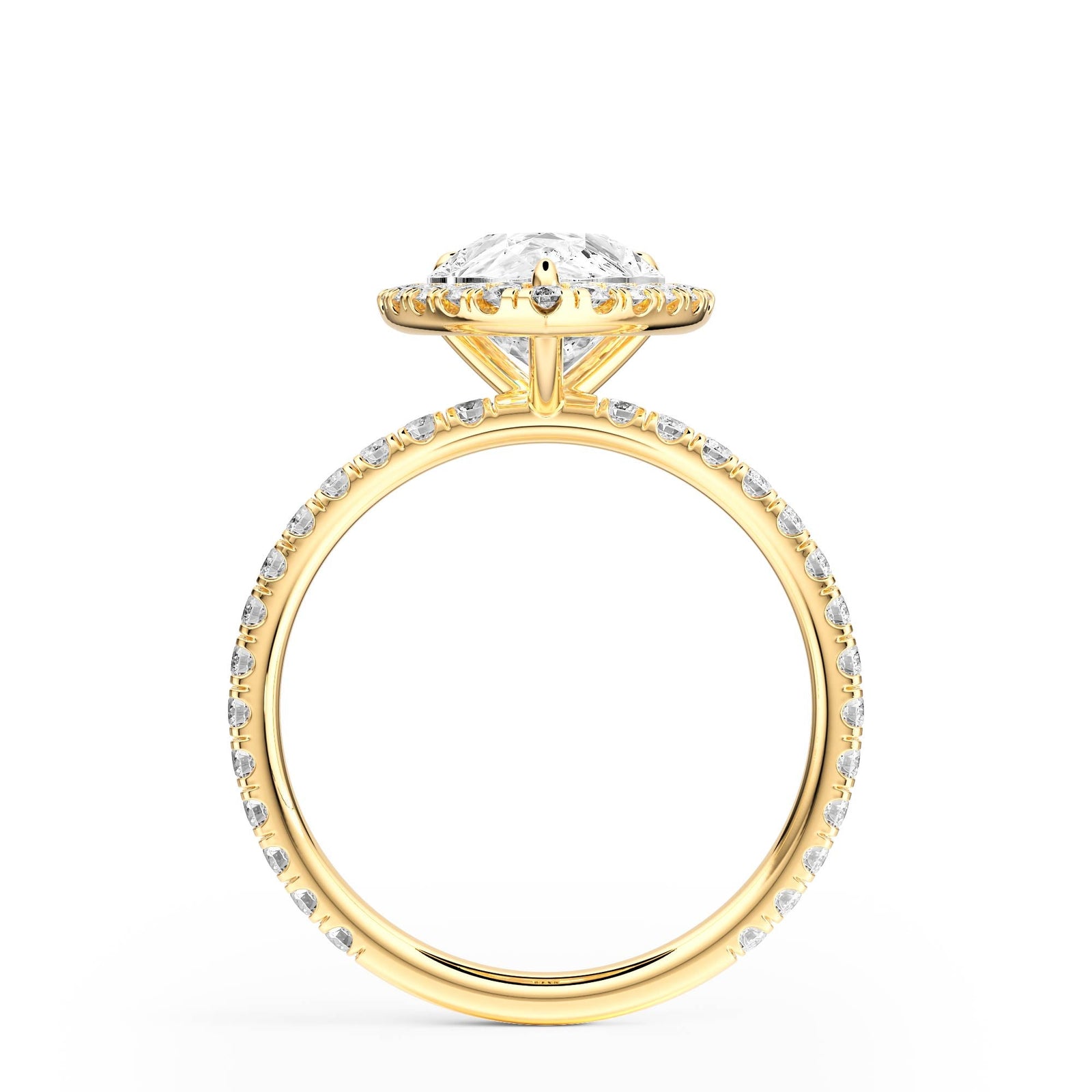 Classic Halo Pear Pavé Diamond Engagement Ring - R1268 in Ring by 18 KARATS INC.