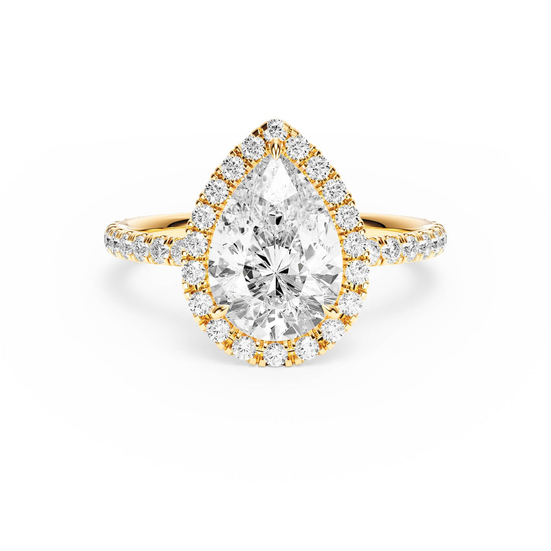 Classic Halo Pear Pavé Diamond Engagement Ring - R1268 in Ring by 18 KARATS INC.