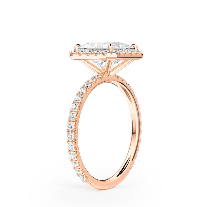 Classic Halo Princess Pavé Diamond Engagement Ring - R1268 in Ring by 18 KARATS INC.