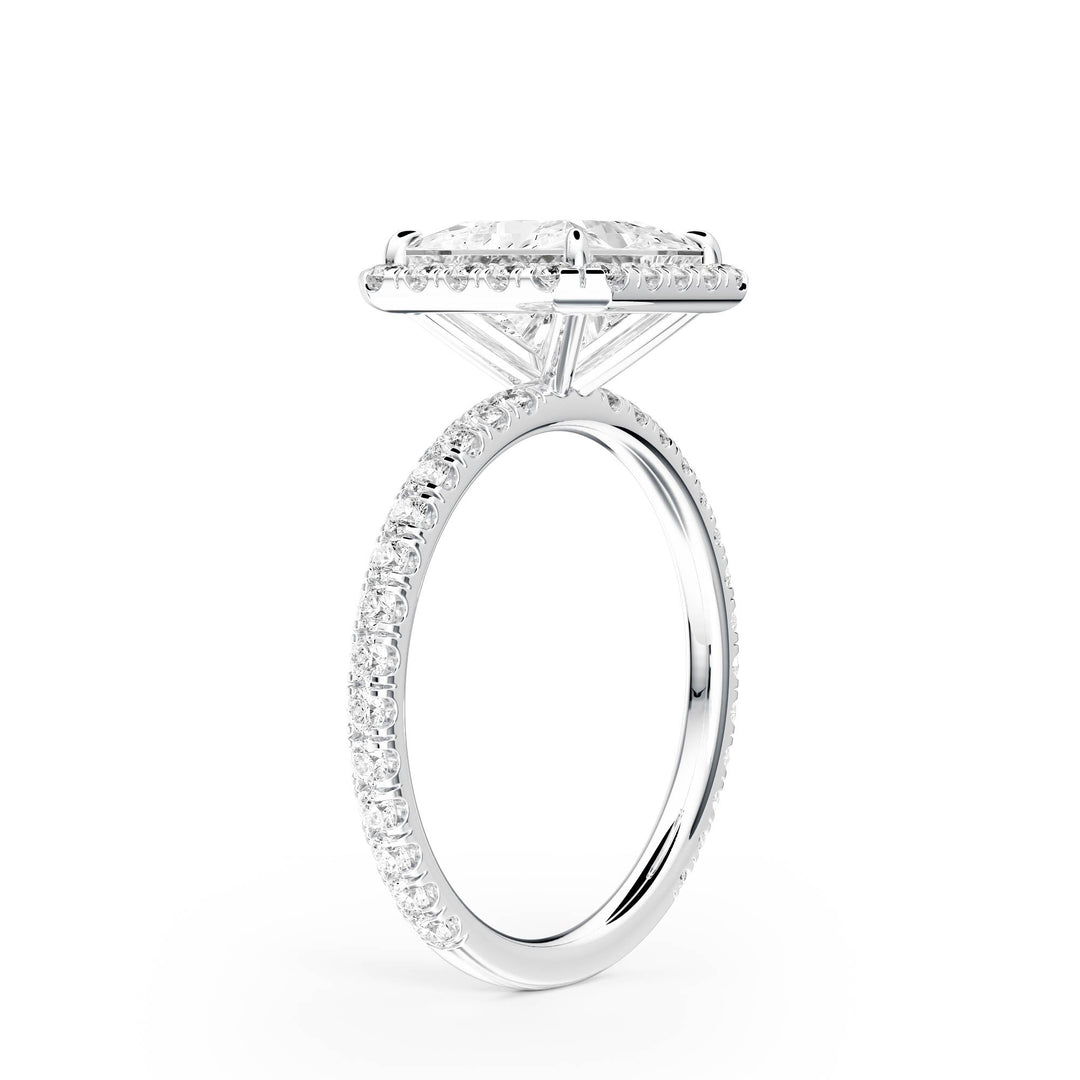 Classic Halo Princess Pavé Diamond Engagement Ring - R1268 in Ring by 18 KARATS INC.