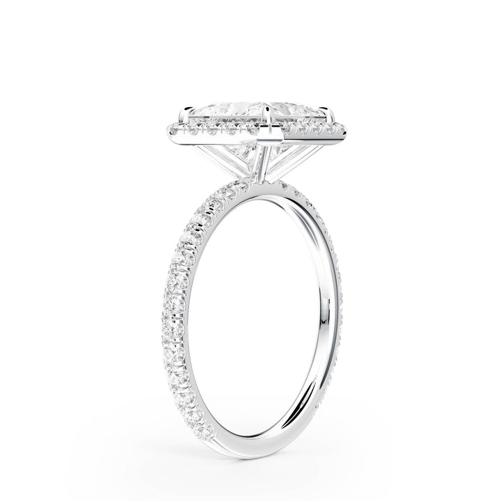 Classic Halo Princess Pavé Diamond Engagement Ring - R1268 in Ring by 18 KARATS INC.