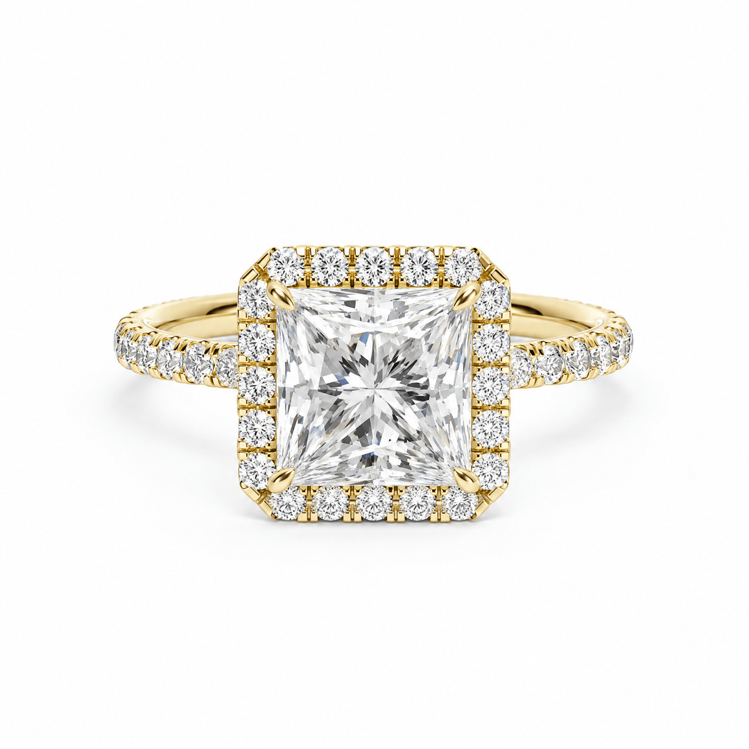 Classic Halo Princess Pavé Engagement Ring in Ring by 18 KARATS INC.