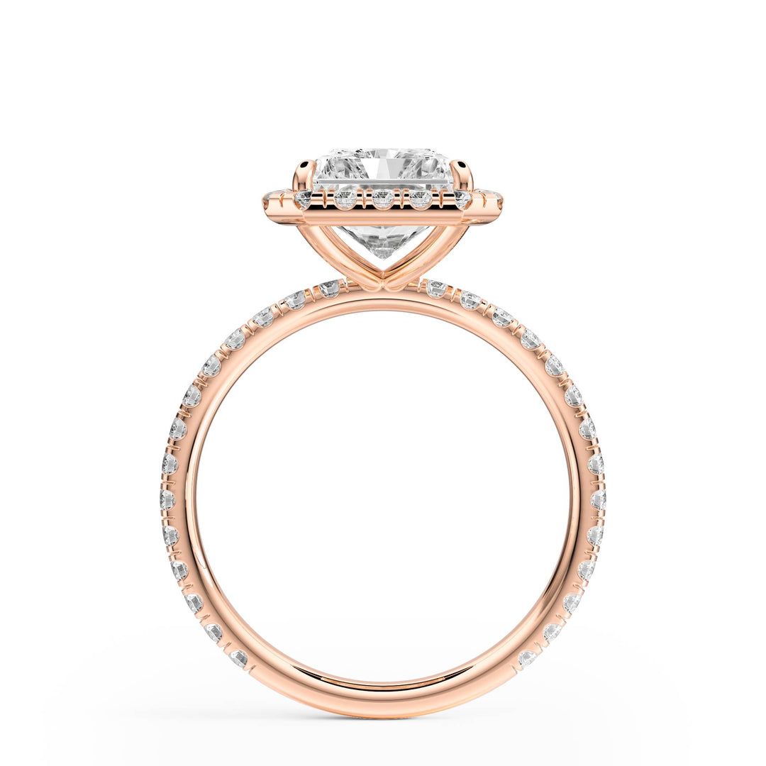 Classic Halo Radiant Pavé Diamond Engagement Ring - R1268 in Ring by 18 KARATS INC.