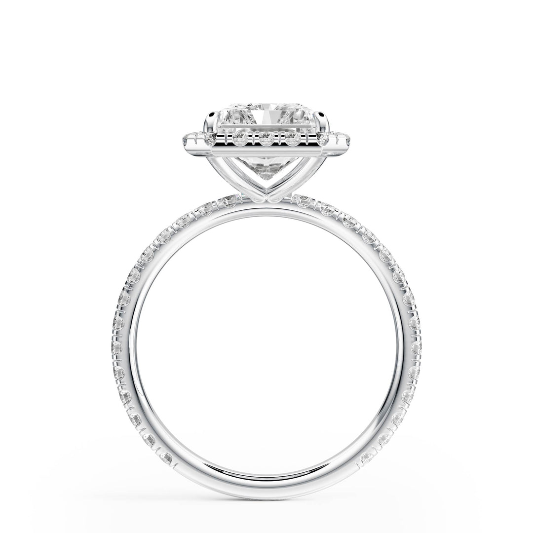 Classic Halo Radiant Pavé Diamond Engagement Ring - R1268 in Ring by 18 KARATS INC.