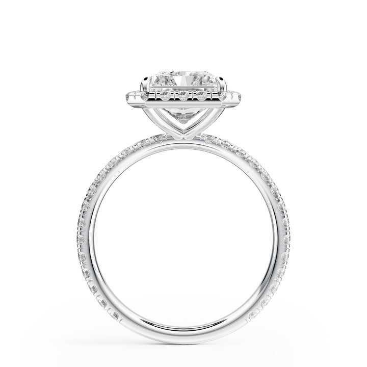 Classic Halo Radiant Pavé Diamond Engagement Ring - R1268 in Ring by 18 KARATS INC.