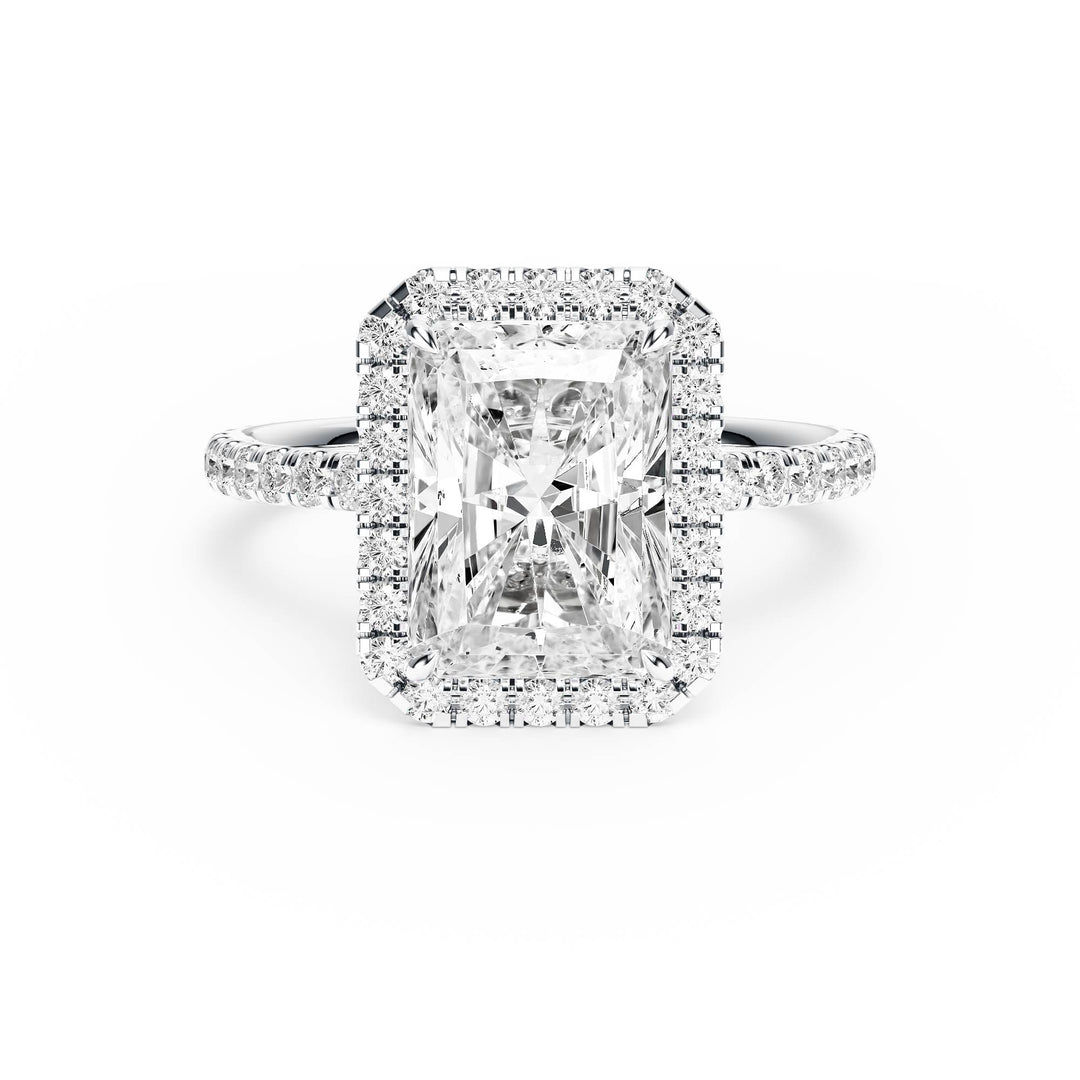 Classic Halo Radiant Pavé Diamond Engagement Ring - R1268 in Ring by 18 KARATS INC.
