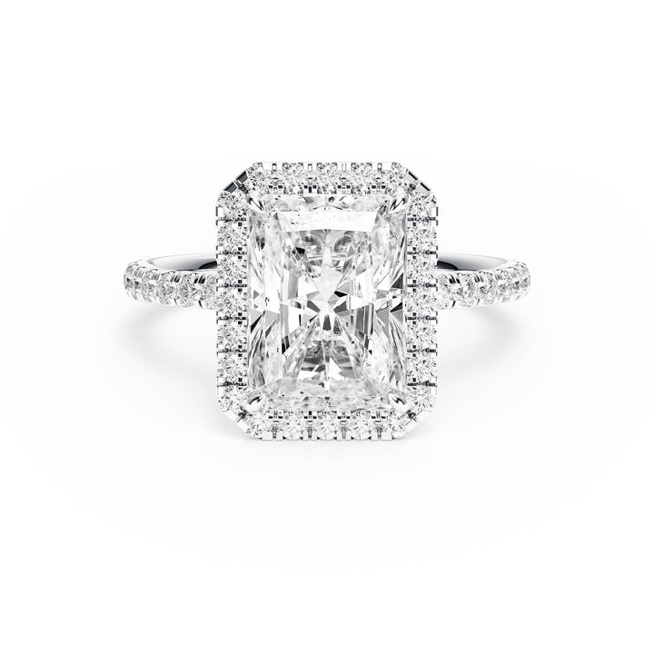 Classic Halo Radiant Pavé Diamond Engagement Ring - R1268 in Ring by 18 KARATS INC.