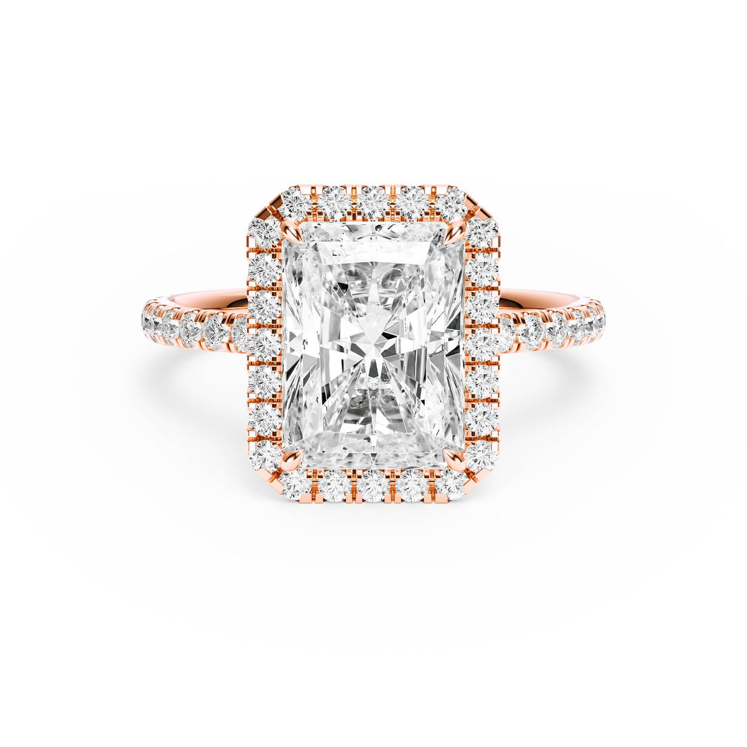 Classic Halo Radiant Pavé Diamond Engagement Ring - R1268 in Ring by 18 KARATS INC.