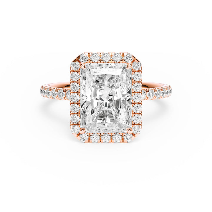 Classic Halo Radiant Pavé Diamond Engagement Ring - R1268 in Ring by 18 KARATS INC.
