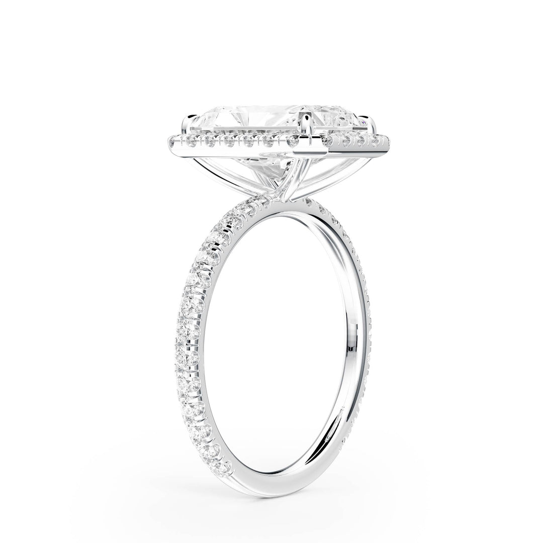 Classic Halo Radiant Pavé Diamond Engagement Ring - R1268 in Ring by 18 KARATS INC.