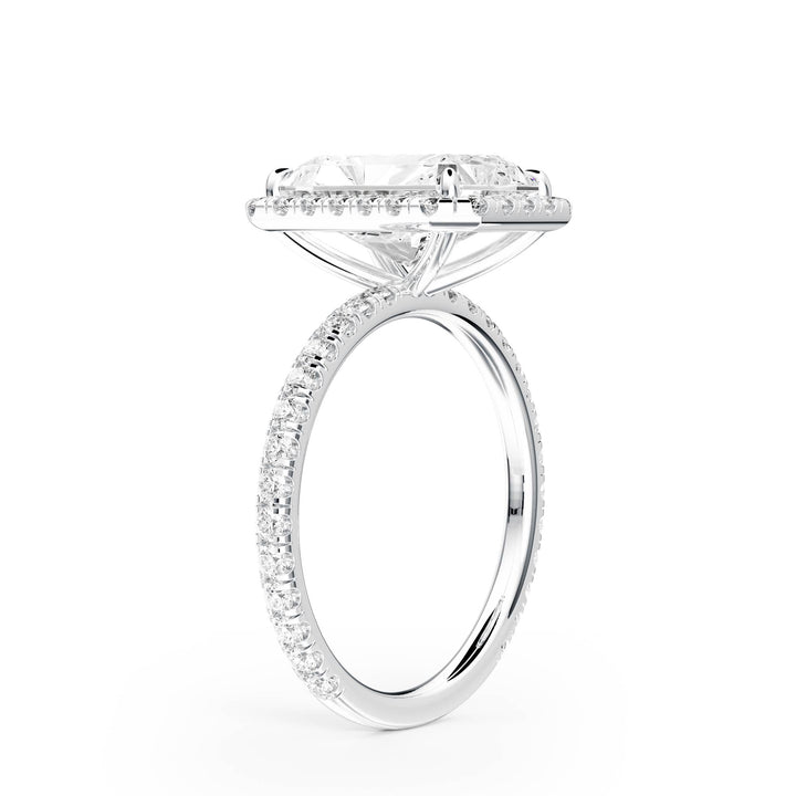 Classic Halo Radiant Pavé Diamond Engagement Ring - R1268 in Ring by 18 KARATS INC.
