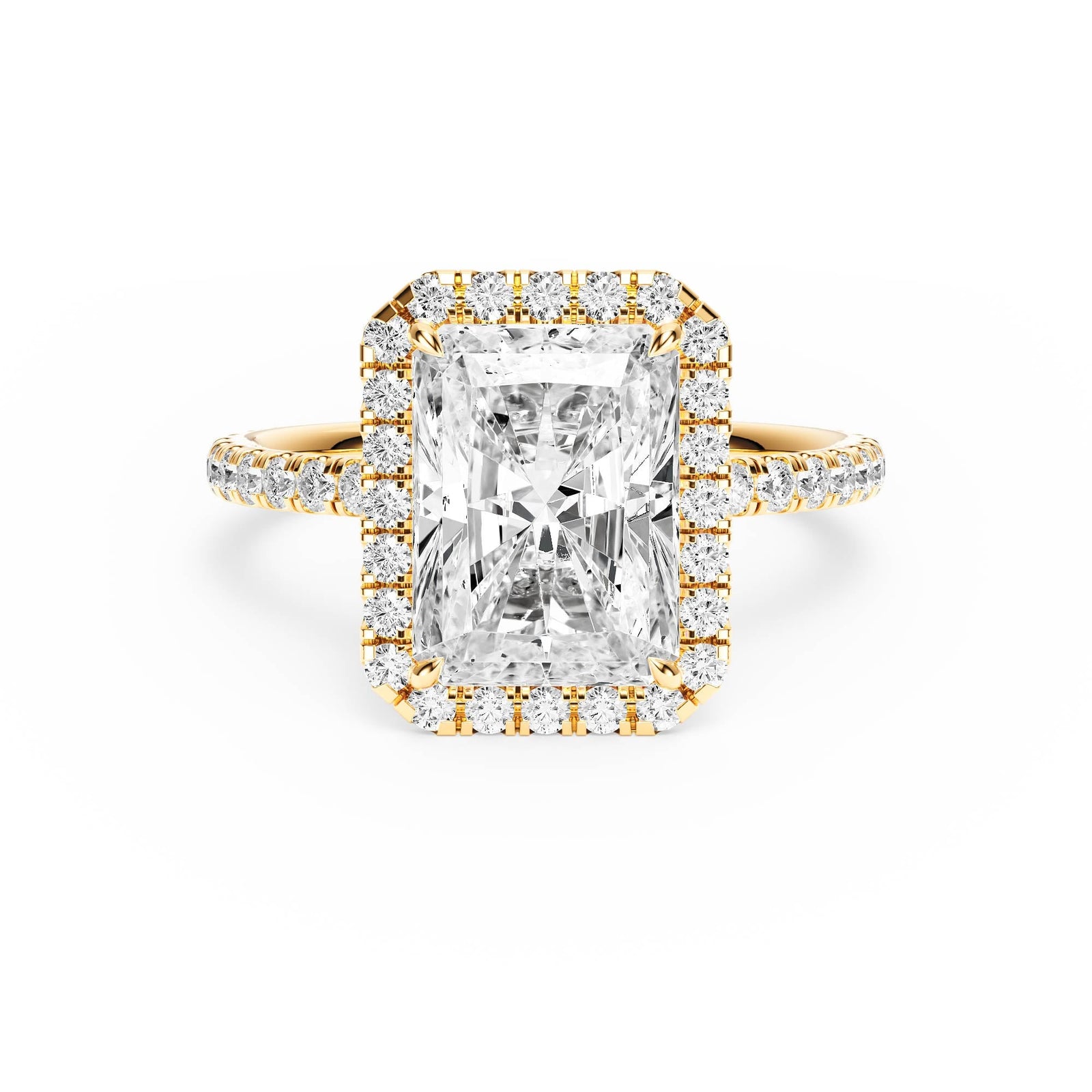 Classic Halo Radiant Pavé Diamond Engagement Ring - R1268 in Ring by 18 KARATS INC.