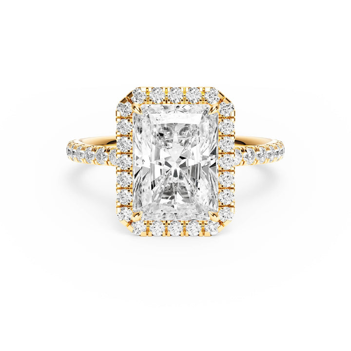 Classic Halo Radiant Pavé Diamond Engagement Ring - R1268 in Ring by 18 KARATS INC.
