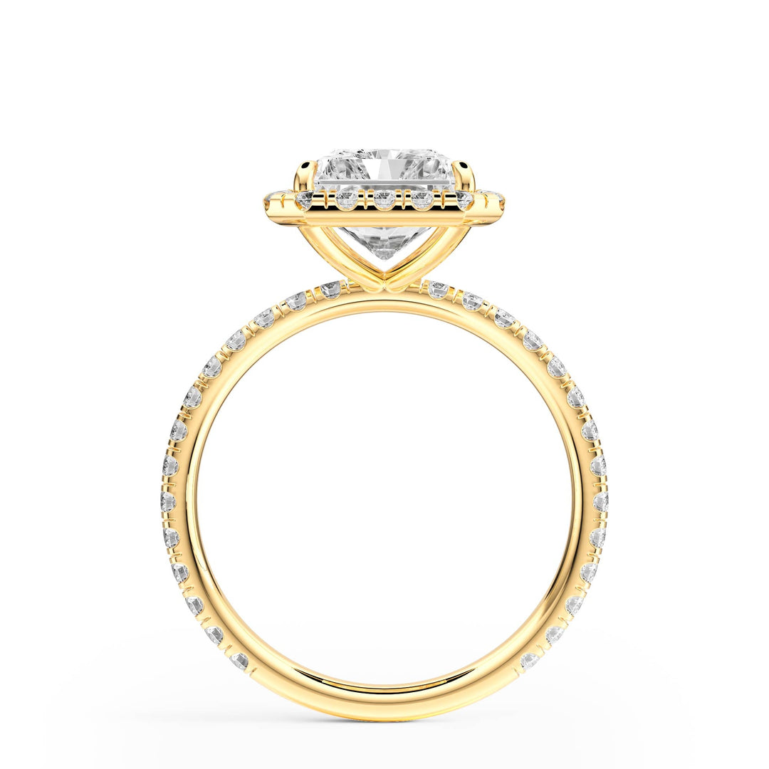 Classic Halo Radiant Pavé Diamond Engagement Ring - R1268 in Ring by 18 KARATS INC.
