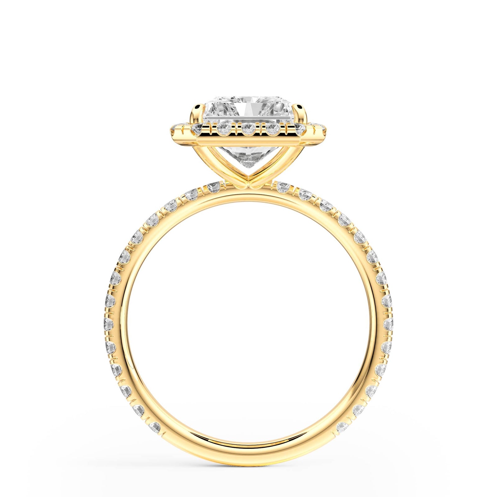Classic Halo Radiant Pavé Diamond Engagement Ring - R1268 in Ring by 18 KARATS INC.