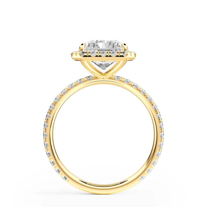 Classic Halo Radiant Pavé Diamond Engagement Ring - R1268 in Ring by 18 KARATS INC.