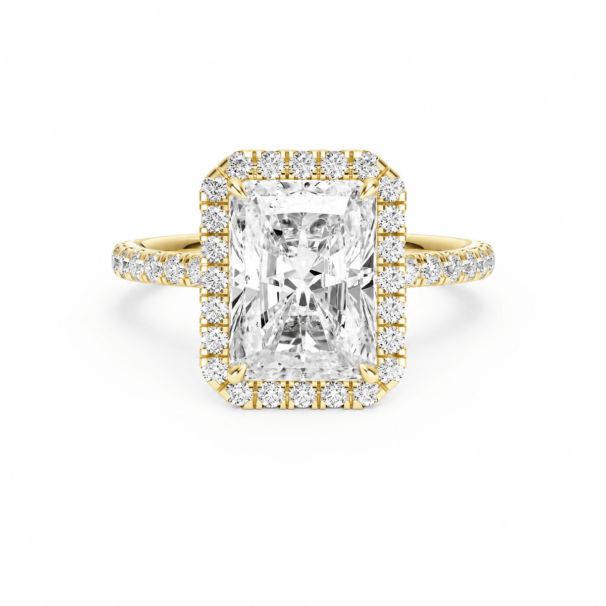 Classic Halo Radiant Pavé Engagement Ring in Ring by 18 KARATS INC.