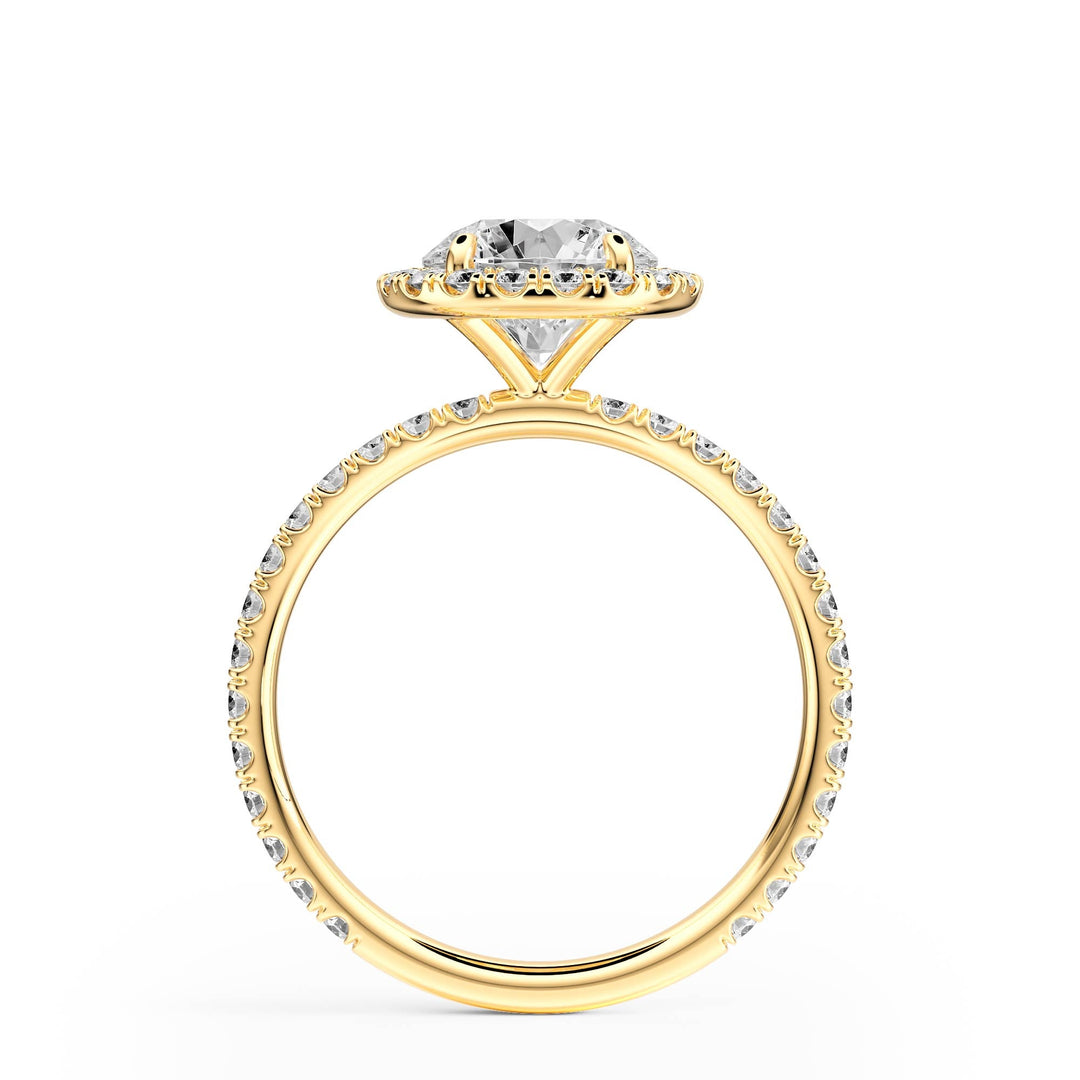 Classic Halo Round Pavé Diamond Engagement Ring - R1268 in Ring by 18 KARATS INC.