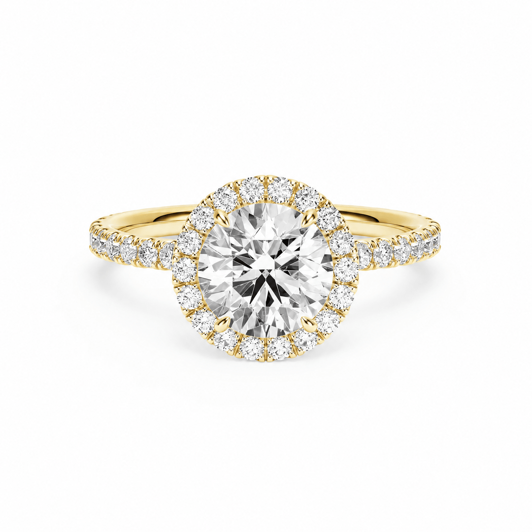 Classic Halo Round Pavé Engagement Ring in Ring by 18 KARATS INC.