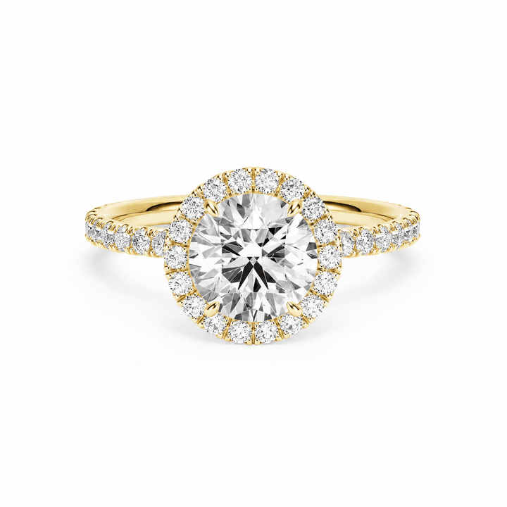 Classic Halo Round Pavé Engagement Ring in Ring by 18 KARATS INC.