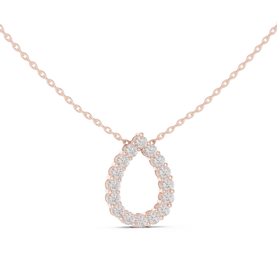 Classic Open Pear 1.0 ctw Diamond Necklace - P1122 in Necklace by 18 KARATS INC.