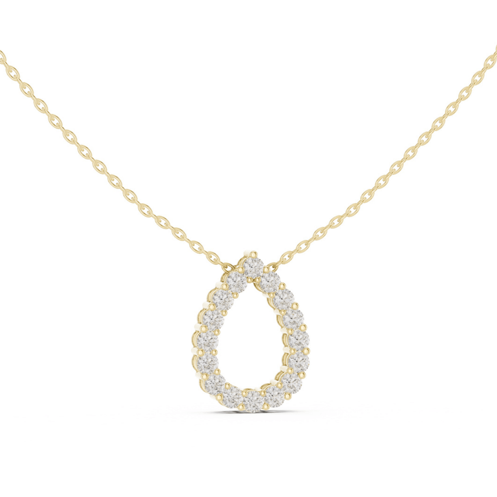 Classic Open Pear 1.0 ctw Diamond Necklace - P1122 in Necklace by 18 KARATS INC.