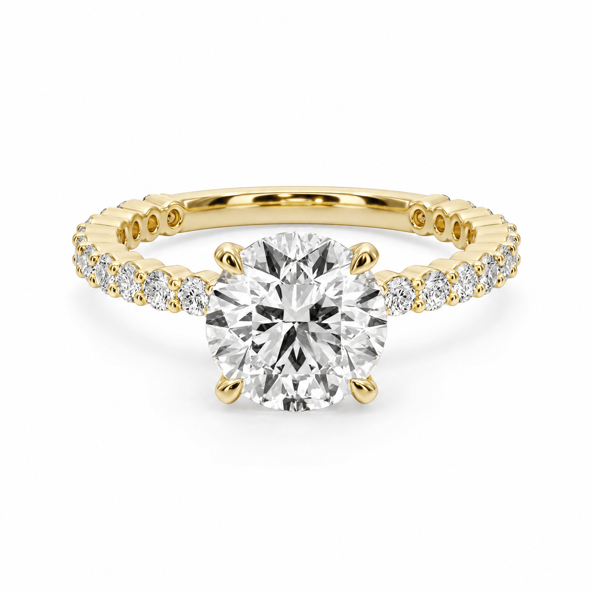 Classic Radiance Pavé Round Diamond Engagement Ring in Ring by 18 KARATS INC.