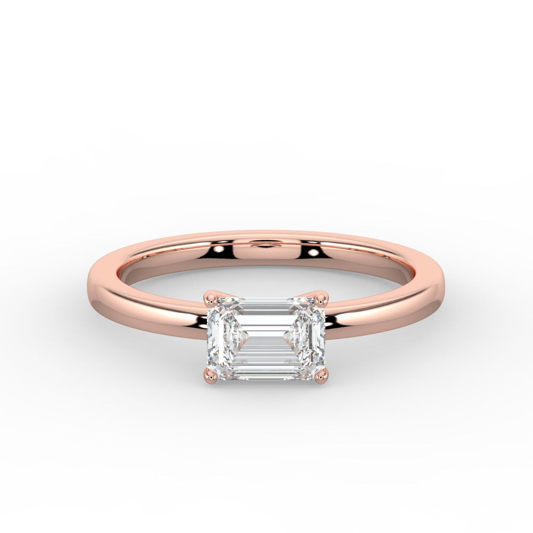 Classic Romance Solitaire East - West Engagement Ring - R1009 in Ring by 18 KARATS