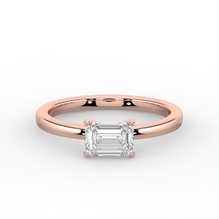 Classic Romance Solitaire East - West Engagement Ring - R1009 in Ring by 18 KARATS