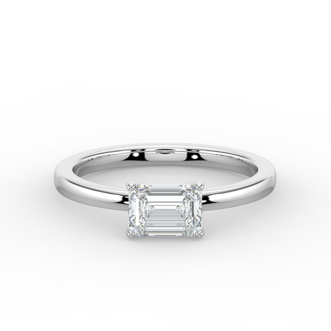 Classic Romance Solitaire East - West Engagement Ring - R1009 in Ring by 18 KARATS