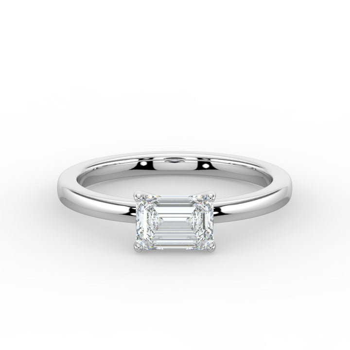 Classic Romance Solitaire East - West Engagement Ring - R1009 in Ring by 18 KARATS
