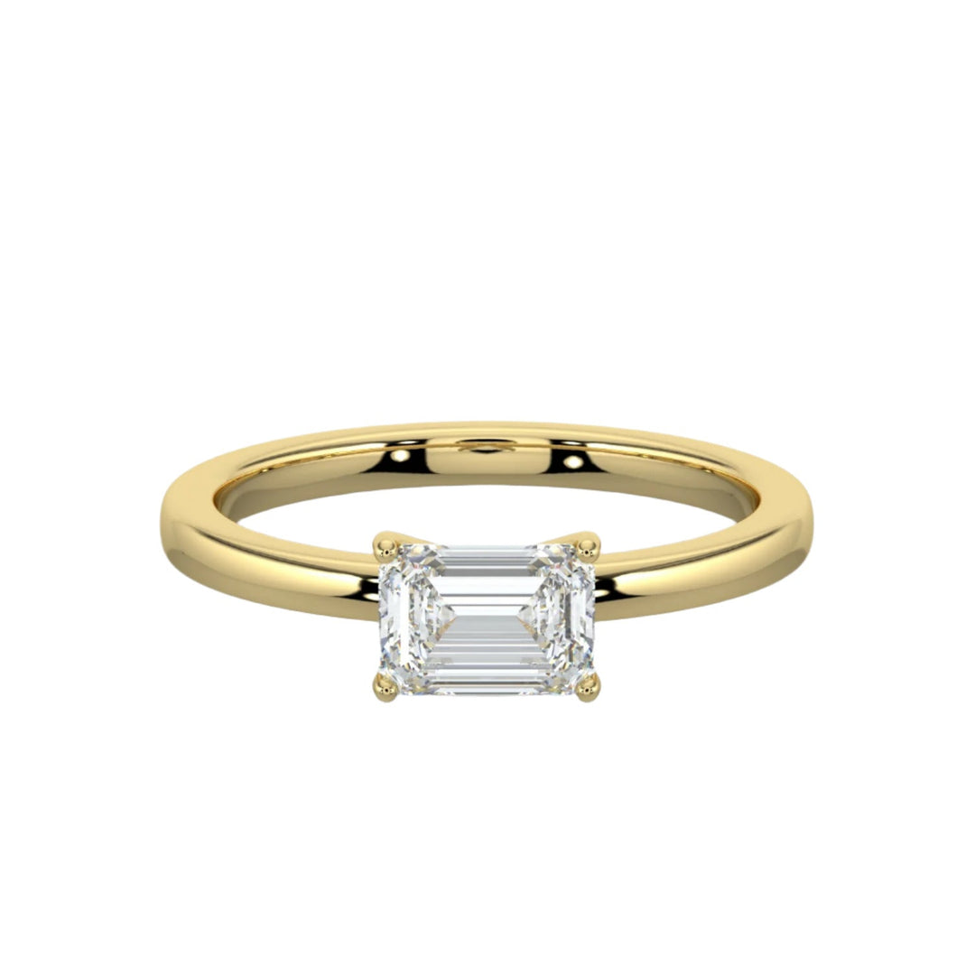Classic Romance Solitaire East - West Engagement Ring - R1009 in Ring by 18 KARATS