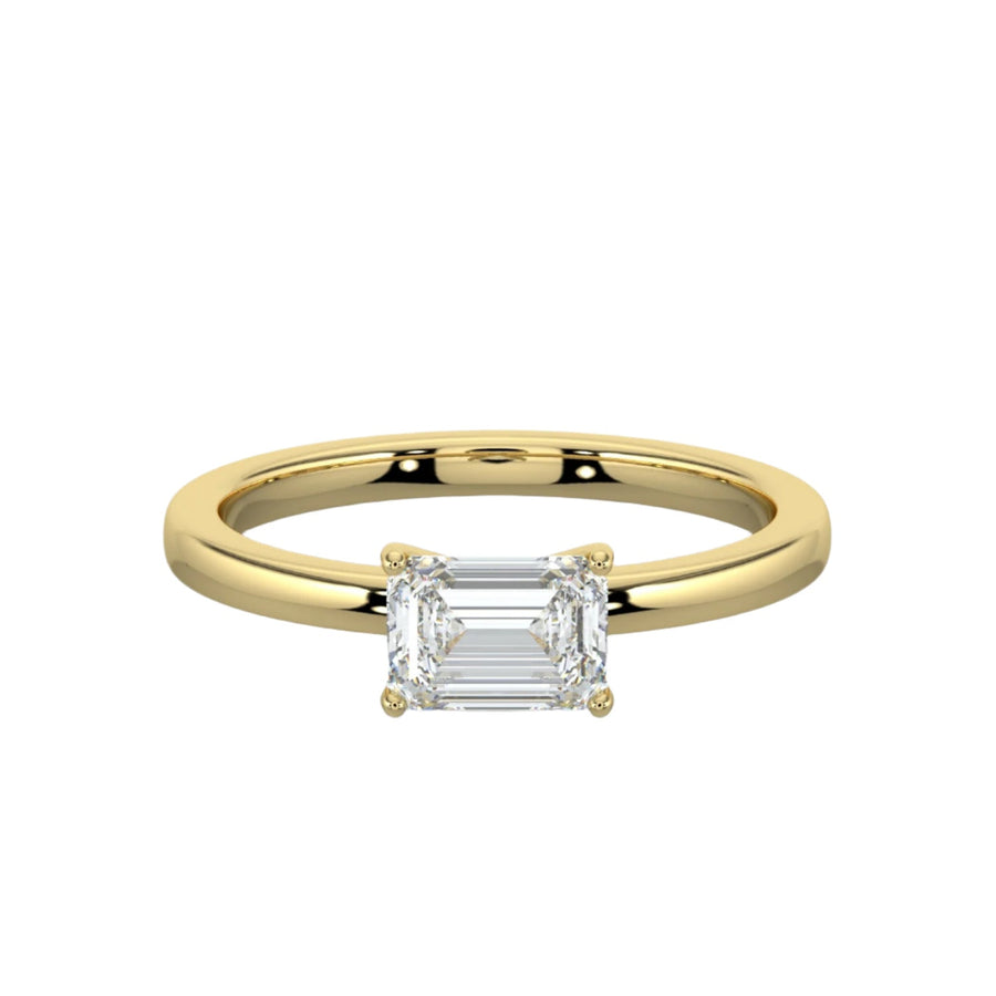 Classic Romance Solitaire East - West Engagement Ring - R1009 in Ring by 18 KARATS