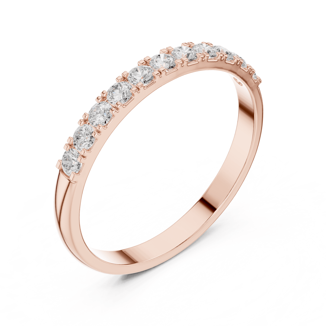Classic Round 0.27 ctw Diamond Prong Band - B1164 in Wedding Bands by 18 KARATS INC.