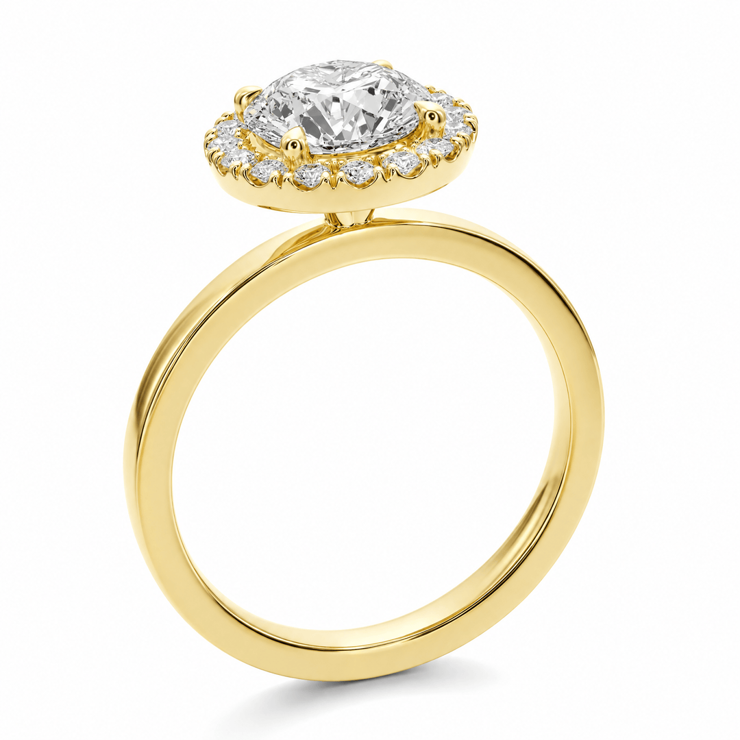 Classic Round Halo Engagement Ring in Ring by 18 KARATS INC.