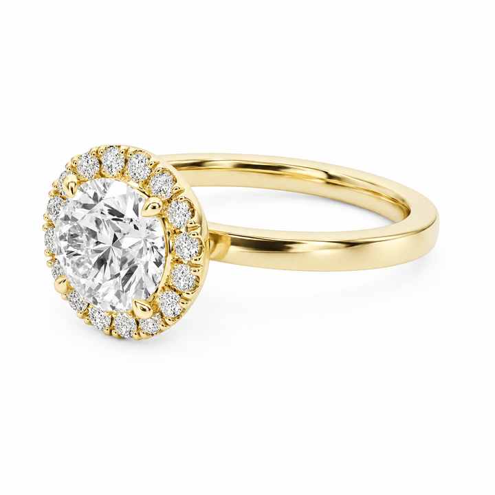 Classic Round Halo Engagement Ring in Ring by 18 KARATS INC.