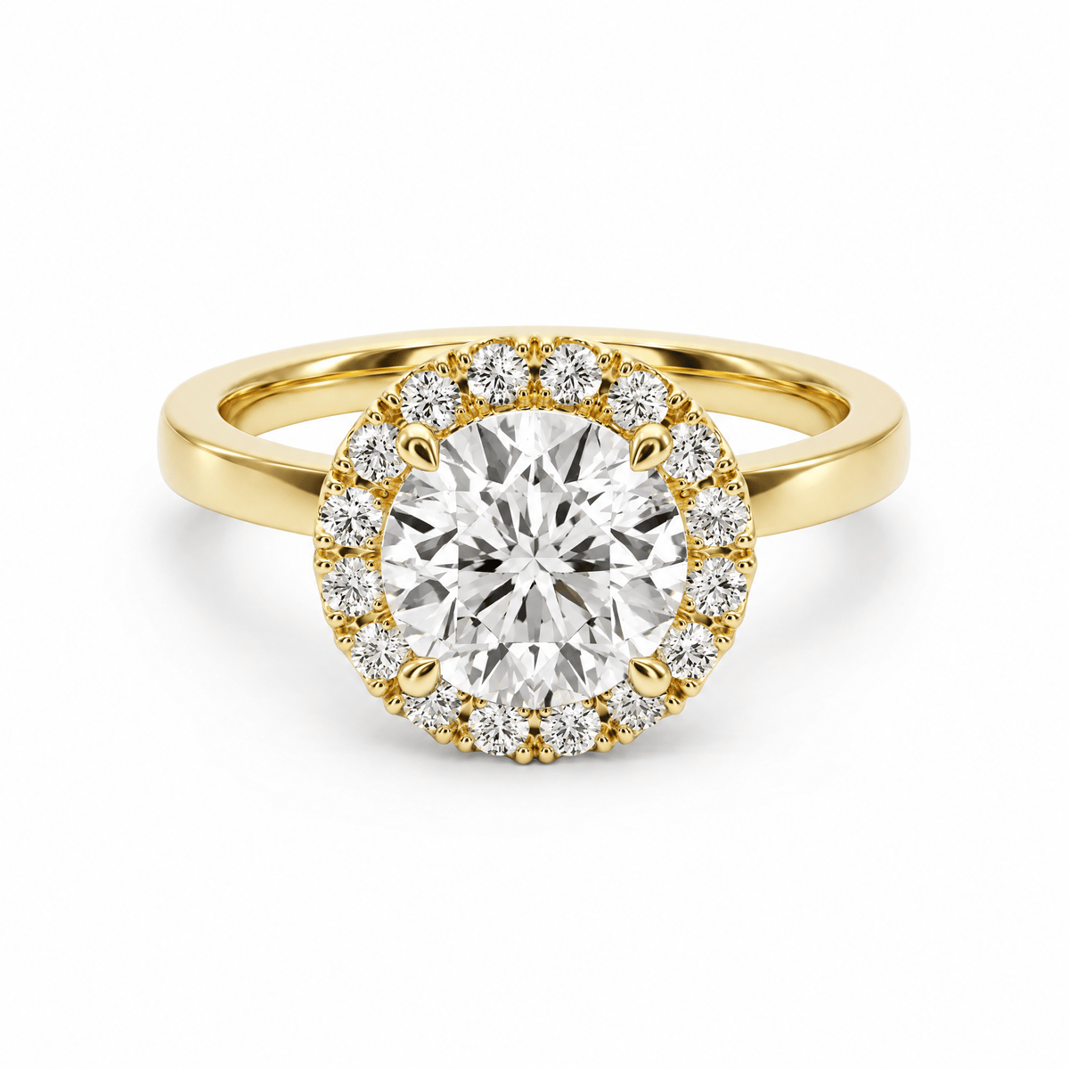 Classic Round Halo Engagement Ring in Ring by 18 KARATS INC.