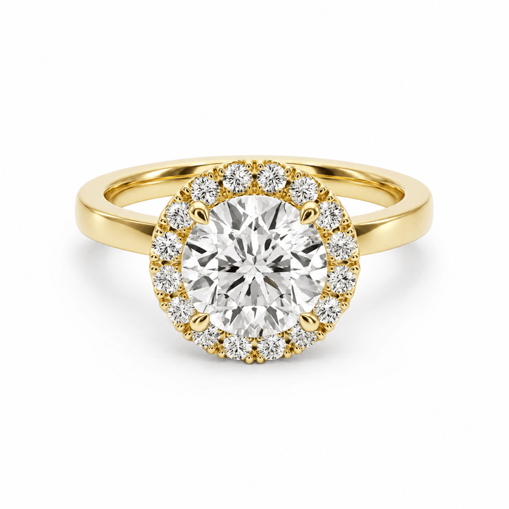 Classic Round Halo Engagement Ring in Ring by 18 KARATS INC.