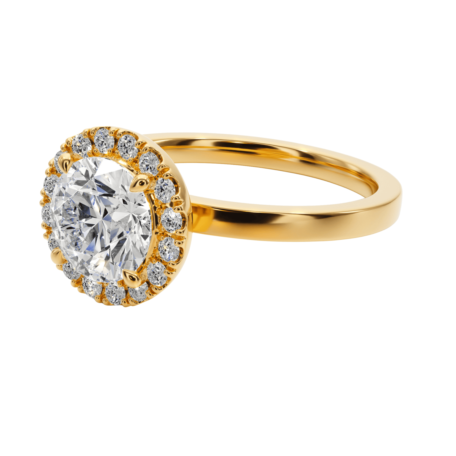 Classic Round Halo Engagement Ring -  R1202 in Ring by 18 KARATS INC.