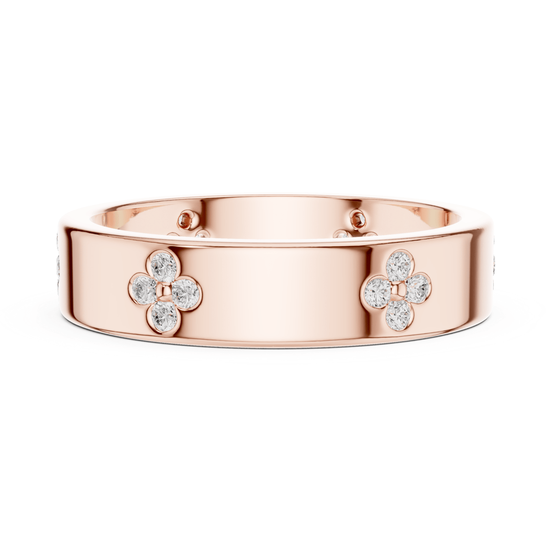 Clover Motif 0.24 ctw Diamond Band - B1166 in Wedding Bands by 18 KARATS INC.