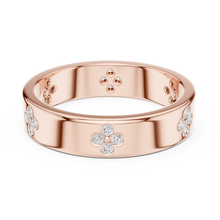 Clover Motif 0.24 ctw Diamond Band - B1166 in Wedding Bands by 18 KARATS INC.