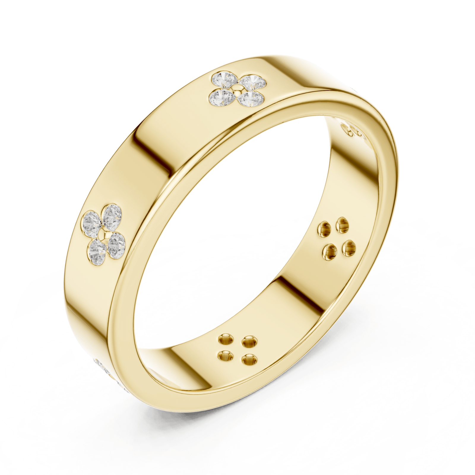 Clover Motif 0.24 ctw Diamond Band - B1166 in Wedding Bands by 18 KARATS INC.